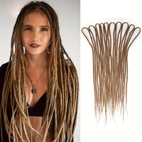 100% Extension de cheveux synthétiques naturels faits à la main 24 pouces Locs souples Crochet African Ombre Color Dreadlocks Extensions de cheveux