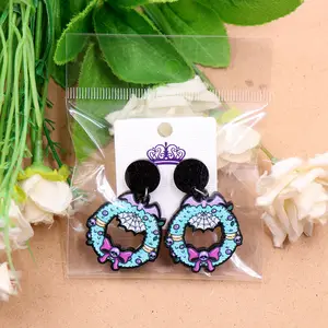 ERS718ER1516 Top Fashion CN Drop Skull And Snowflake Acrylic Earrings Halloween Glitter Jewelry For Women ODM Supply
