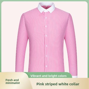 <span class=keywords><strong>Camicia</strong></span> da <span class=keywords><strong>Uomo</strong></span> <span class=keywords><strong>Slim</strong></span>-<span class=keywords><strong>Fit</strong></span> con Colletto Quadrato, Perline, Traspirante, Maniche Lunghe, <span class=keywords><strong>a</strong></span> <span class=keywords><strong>Righe</strong></span>, Formale, in Misto Cotone Popeline, per Primavera - Product Image 2