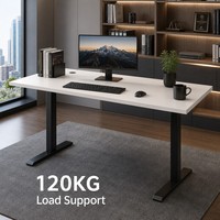 Escritorio Eléctrico de Altura Ajustable de 2 Niveles con Motor Dual Oculto, Mesa Ergonómica para Trabajar de Pie o Sentado, Muebles de Oficina para el Hogar, Computadora