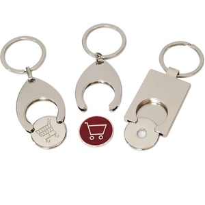 Wholesale Customizable Fashion Zinc Alloy <b>Keychains</b> Digital Printing Custom Logo Souvenir Shopping Cart Token <b>Personalized</b> - Product Image 1