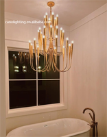 Lustre en laiton de luxe nordique pour Bar rétro américain ferme Villa de luxe Restaurant cuisine éclairage décoratif pour la maison