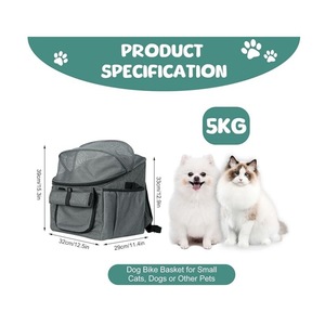 Dog <strong>Bike</strong> Bag Foldable Soft-Sided with Mesh Windows <strong>Pet</strong> Travel Bag Dog <strong>Bike</strong> Basket <strong>Carrier</strong> - Product Image 2