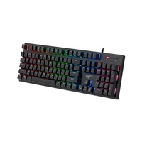 Clavier mécanique filaire pour ordinateur Havit Kb858L pas cher, 104 touches, interrupteur bleu Rgb, pour jeux