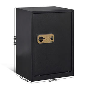 Coffre-fort à code d'empreintes digitales fixable de petite taille en acier noir vente en gros - Product Image 1