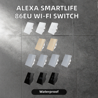 Sakelar Sentuh WiFi Tianlai EU 1 Gang 1 Jalur 600W L Plus N Tuya Smart Life App Kontrol Jarak Jauh Mudah Putih Hitam untuk Penggunaan di Dinding Rumah