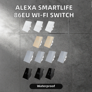 Sakelar Sentuh WiFi Tianlai EU 1 <span class=keywords><strong>Gang</strong></span> 1 Jalur 600W L Plus N Tuya Smart Life App Kontrol Jarak Jauh Mudah Putih Hitam untuk Penggunaan di Dinding Rumah - Product Image 4