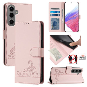 Mèo phim hoạt hình Wallet PU Leather điện thoại trường hợp Đối với <span class=keywords><strong>Samsung</strong></span> S24 Ultra S23 FE S22 cộng với S21 S20 S10E S9 S8 S6 cạnh <span class=keywords><strong>S7</strong></span> lật đứng Bìa - Product Image 2