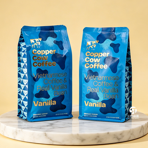 Bolsas de Café Personalizadas con Válvula y Protección UV |   Bolsa de Embalaje de Alimentos con Fondo Plano de Papel de Aluminio para Granos de Café y Aperitivos - Product Image 5