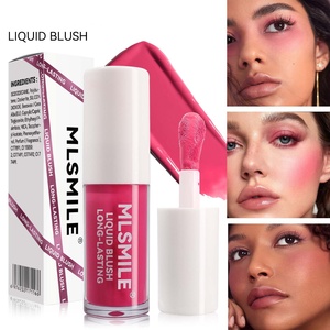 Hot Pink Liquid <b>Blush</b> Dual-Use for Lips and Cheeks Long-Lasting Dewy Finish Face Makeup Regular Size - Product Image 5