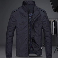 Veste coupe-vent décontractée pour homme en polyester tissé, design tendance, écologique, service OEM, fermeture éclair, col montant, finition lavée, respirante