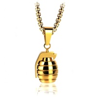 Collier en Acier Inoxydable Personnalité Amitié Couple Pendentif Bijoux Grenade Pendentif Colliers pour Unisexe
