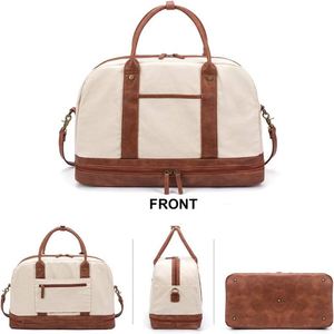 Sac de voyage en toile grande capacité personnalisé avec logo, compartiment à chaussures, sacs de sport pour les voyages d'affaires - Product Image 3