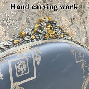 Meubles classiques italiens français de luxe, couleur élégante, costume de chambre à coucher à armature en bois massif - Product Image 2