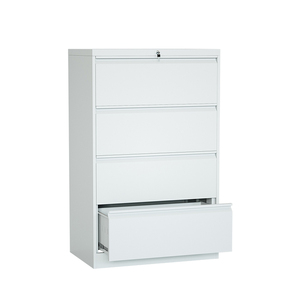 Classeur latéral tiroir rangement bureau métal 4 tiroirs armoire acier commode gris blanc noir