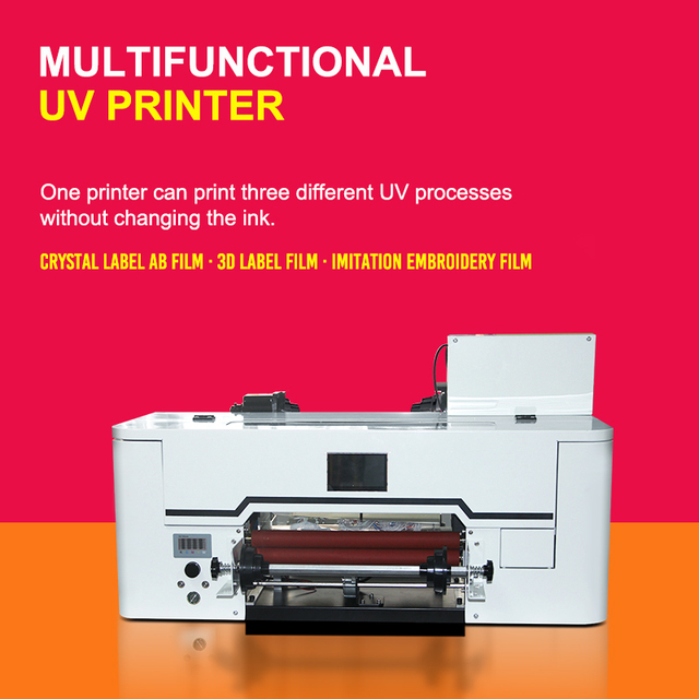New Hot Sale A3 3-in-1 UV DTF Label Printer 30CM Roll-to-Roll Desktop Embroidery Customization Logo 3D Sticker Dx7 Printhead