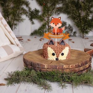 <span class=keywords><strong>Renard</strong></span> joyeux <span class=keywords><strong>anniversaire</strong></span> gâteau Topper bois Animal gâteau Pick Animal chat alpaga bébé douche gâteau décorations pour enfants fête d'<span class=keywords><strong>anniversaire</strong></span> - Product Image 4