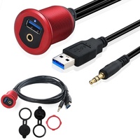 Câble USB 3.0 mâle-femelle étanche pour voiture, camion, bateau, moto, avec lumière LED, blindage en cuivre pur tressé