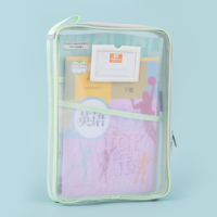 Sacs de classement avec logo personnalisé format A4 sac à fermeture éclair en maille transparente double couche portable fournitures de bureau d'affaires papeterie