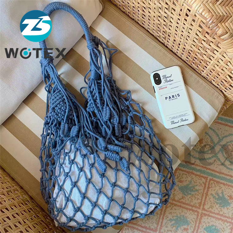 Bolso crochet y tela única tejido a mano mujer - Bolso UNO -Puntoamano.com