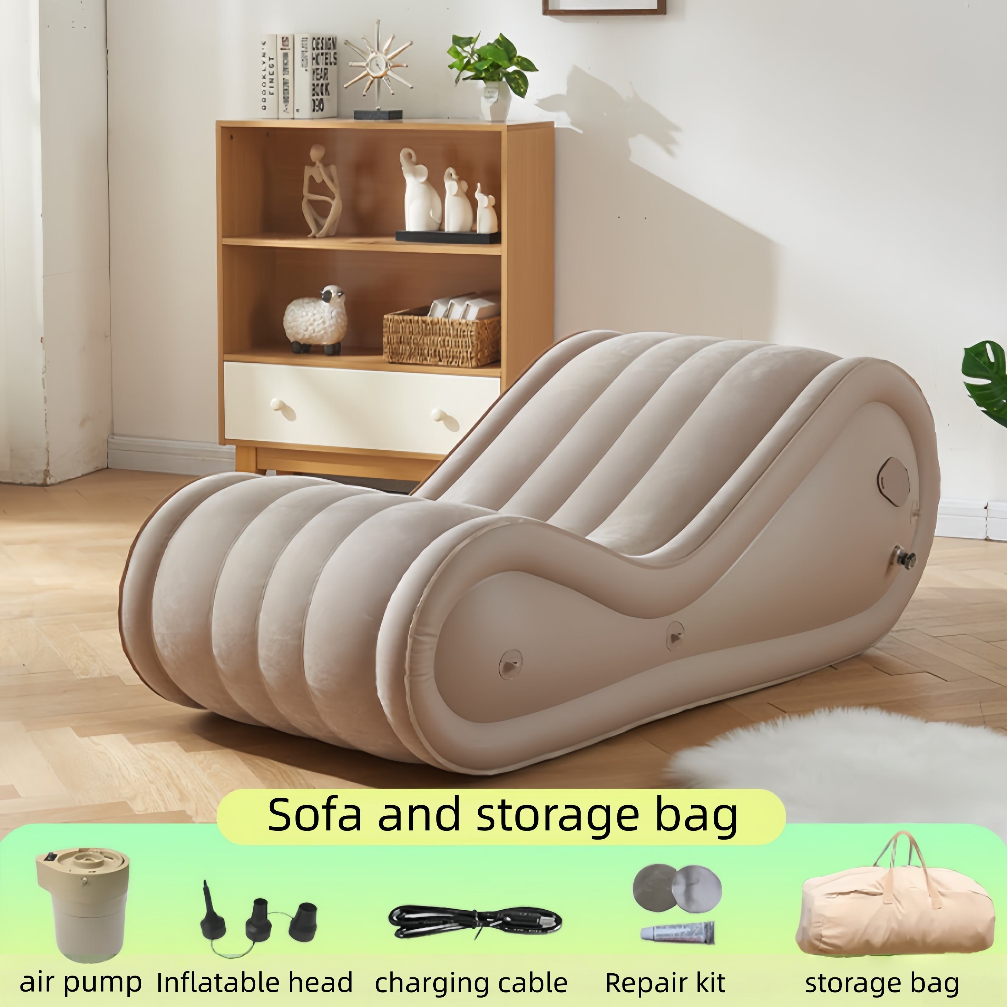 Wihte-sofa-Built-in air pump storage bag