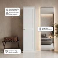 Armoire de rangement en acier blanc mat, élancée, pour hôtel, suite de luxe, chambre d'hôtes - Vente en gros