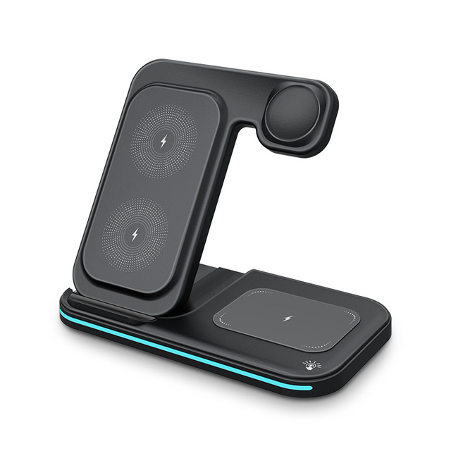 All-in-One Multi-Function Stand Wireless Charger for Apple Mobile Phones Earphones Smart Watches Foldable Hot Model 15W