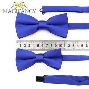 Venta caliente suave duradero mate Color sólido poliéster <span class=keywords><strong>pajarita</strong></span> <span class=keywords><strong>azul</strong></span> púrpura hombres y mujeres niños <span class=keywords><strong>pajarita</strong></span> <span class=keywords><strong>traje</strong></span> de banquete regalos a juego - Product Image 3