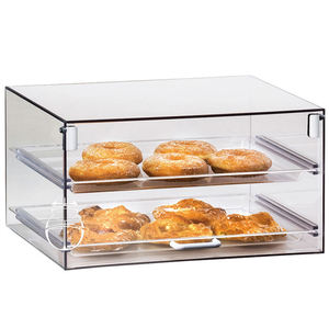 2tires Pastry Stand Cabinet Counter Food Lucite Acrylic Countertop Bakery Display Case
