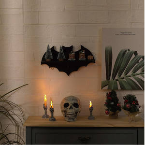 Spooky Home Decor Étagère flottante <span class=keywords><strong>avec</strong></span> cercueil de chauve-souris Crystal Wood Laque Supports de rangement et supports - Product Image 3