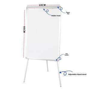 Papan Tulis Putar Berdiri Interaktif Multifungsi Tripod Magnetik Logam Papan Tulis Putih yang Dapat Dihapus - Product Image 5