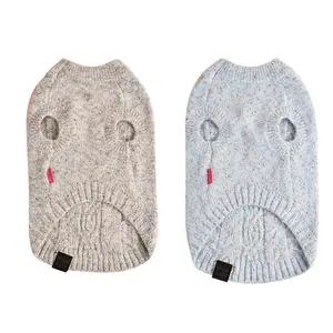 Vente en gros en usine Pull en laine tricoté de haute qualité Pulls d'hiver classiques pour chiens de luxe avec motif à carreaux Pull chaud pour