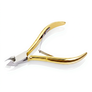 Coupe-cuticules professionnel NGHIA C-118 en acier inoxydable plaqué or, ensemble de manucure et pédicure, carte blister grise - Product Image 1