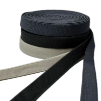 Bande élastique en polyester sergé double face, haute élasticité, durable, vente en gros, colorée, personnalisable, accessoires textiles pour la maison
