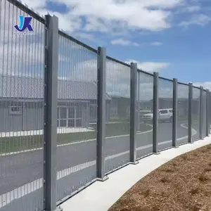 Güvenlik 358 çit ile PVC kaplanmış Metal çerçeve ve ısıl işlem görmüş ahşap Post kapaklar spor eskrim için çit aksesuarları donanım ile
