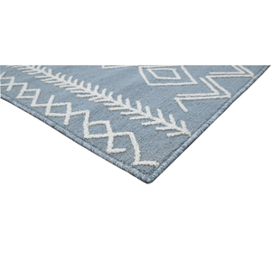 Modern Geometric Area Rug Rectangle Gray White Flat Weave Stain Resistant Outdoor Use in bulk price - Product Image 5