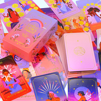 Créez vos propres cartes de tarot personnalisées avec des bords dorés, impression dorée sur papier, jeux de cartes de tarot avec guide, logo personnalisé imprimé