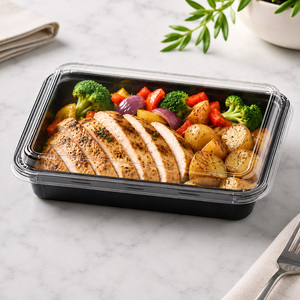 Contenedor de Alimentos Rectangular de Plástico PP de Gran Capacidad, 1400 ml, 1 Compartimento con Tapa Transparente para Preparación de Comidas - Product Image 1