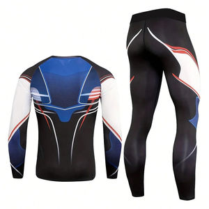 Ropa de gimnasio personalizada para hombre, conjunto de fitness, ropa de yoga, ropa deportiva para correr al aire libre, conjunto de compresión ajustado - Product Image 2