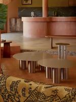 Mesa de Centro Moderna de Estilo Minimalista de Lujo, Estructura de Acero Inoxidable, Multifuncional, Muebles Ecológicos para Sala de Estar