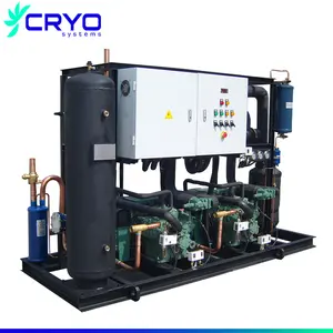 High efficiency condensing units blast freezer tunnel double screw parallel compressor unit for sale