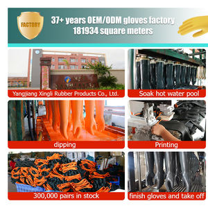 Gants en caoutchouc pour vaisselle doublés de troupeau jaune coloré <span class=keywords><strong>45g</strong></span> pour femmes 30cm gants de sécurité en <span class=keywords><strong>Latex</strong></span> épaisseur moyenne pour gants de ménage - Product Image 3