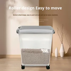 Custom Logo 10L 20L 30L 40L Airtight <strong>Cat</strong> Dog Pet <strong>Food</strong> <strong>Storage</strong> <strong>Container</strong> with Wheels - Product Image 4
