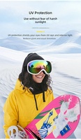 Masque de ski TPU nouvelle génération transfrontalier SK-043 avec bandeau antidérapant, compatible avec les lunettes, lentille sphérique, double couche anti-buée