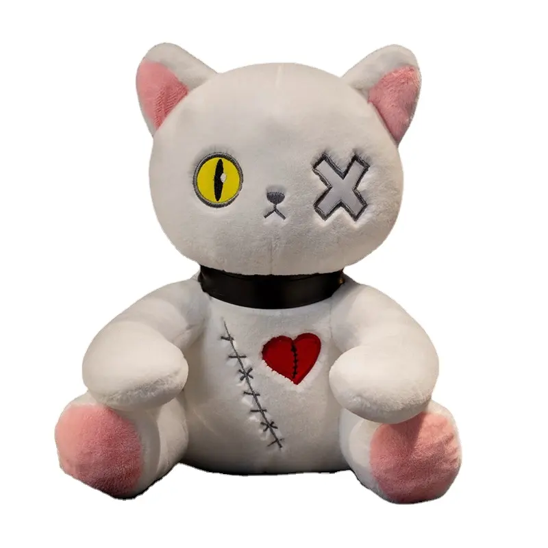 Creative design gothic cat doll plush toys cute Cartoon cat stuffed Plush Toy custom plush dolls