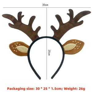 عصابة رأس على شكل قرون الغزلان اللطيفة للنساء إكسسوارات شعر بسيطة لعيد الميلاد لغسيل الوجه في المخزن - Product Image 2