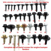 Iron Steel Metric Car Screws Fender Engine Guard Bumper Fixing Special Clips Self-Tapping Screws Fine Thread Black Oxide Finish