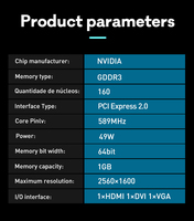 JIESHUO GeForce GT 210 1GB Game Graphics Card GDDR3 Gt210 1g Video Cards Gaming Gpu Gt 210 1gb Desktop Carte Graphique Gpu