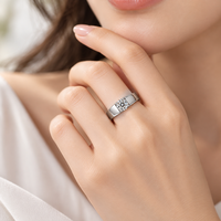 Bagues de fiançailles de luxe en argent sterling 925 avec diamant Moissanite, ajustables, pour mariage et soirée, meilleur cadeau