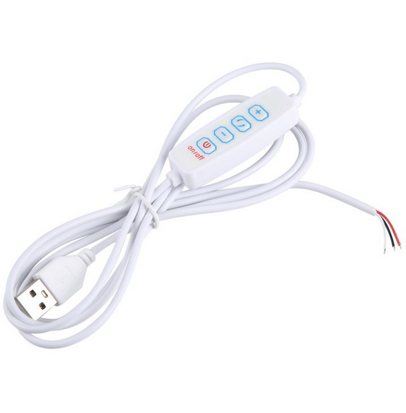 USB Open End Wire Led Light Cable Color Dimmer Switch Power Strip USB Switch Power Cable Cord USB Switch Dimmer